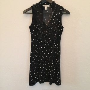 Polka dot tunic with ruffles front